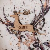 Christmas reindeer glass place names