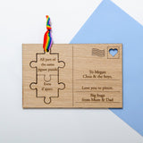 Jigsaw puzzle wooden postcard - Stag Design