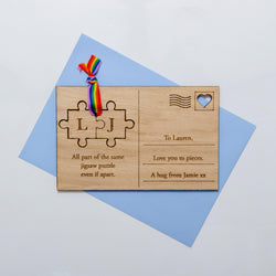 Jigsaw puzzle wooden postcard - Stag Design
