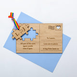 Jigsaw puzzle wooden postcard - Stag Design