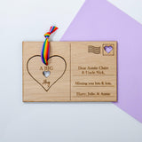 Big hug heart wooden postcard - Stag Design