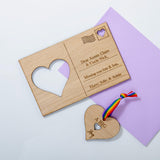 Big hug heart wooden postcard - Stag Design