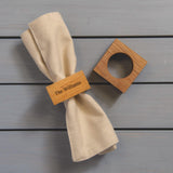 Premium solid oak personalised napkin rings - Stag Design