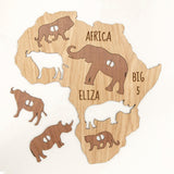 Personalised big five animal Africa map for children - Stag Design