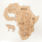 Personalised big five animal Africa map for children - Stag Design