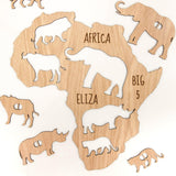 Personalised big five animal Africa map for children - Stag Design