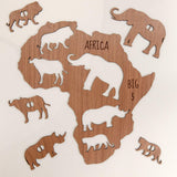 Personalised big five animal Africa map for children - Stag Design