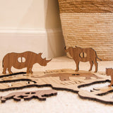Personalised big five animal Africa map for children - Stag Design