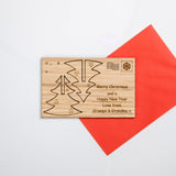 Christmas tree cut out wooden card - Stag Design