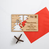 Christmas tree cut out wooden card - Stag Design