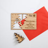 Christmas tree cut out wooden card - Stag Design
