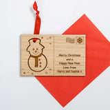 Christmas wooden card with cut out hanging decoration - Stag Design
