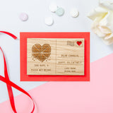 Pizza Valentine's Day wooden postcard - Stag Design