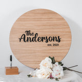 Alternative circle wooden guest book sign - Stag Design