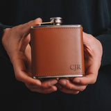 Personalised leather hip flask - Stag Design