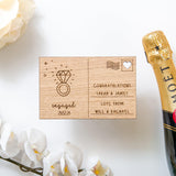 Engagement keepsake wooden postcard - Stag Design