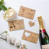 Engagement keepsake heart wooden postcard - Stag Design
