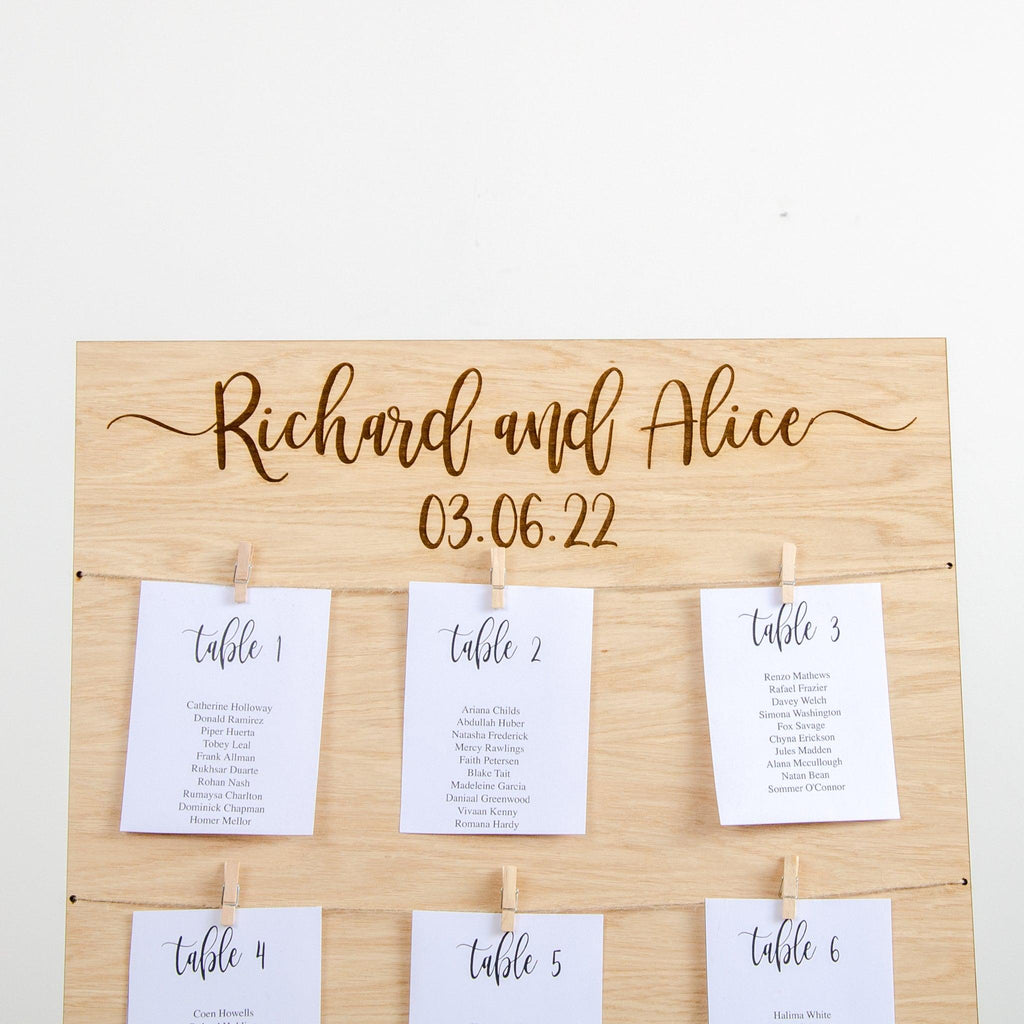 Tabling Board Examples Wooden table plan board – Stag Design