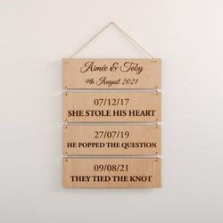 Hanging wooden wedding board - Stag Design