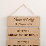 Hanging wooden wedding board - Stag Design