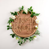 Personalised wooden hoop sign - Stag Design