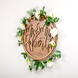 Personalised wooden hoop sign - Stag Design