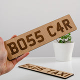 Personalised wooden car number plates - Stag Design