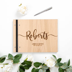 Personalised surname guest book - Stag Design