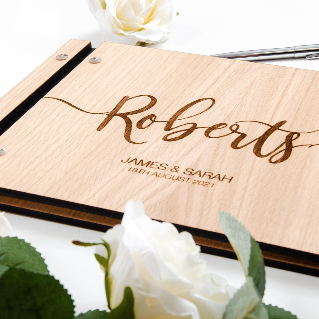 Personalised surname guest book Stag Design