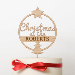 Personalised Christmas cake topper - Stag Design