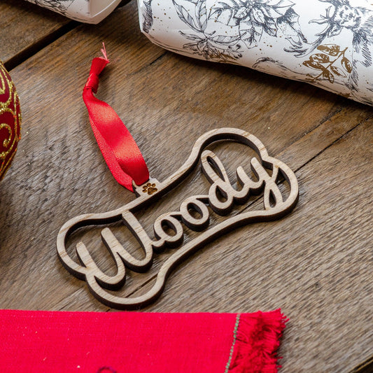 Dog bone Christmas tree decoration - Stag Design