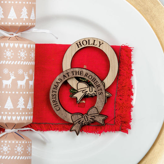 Personalised Christmas napkin rings - Stag Design