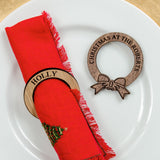 Personalised Christmas napkin rings - Stag Design
