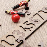 Personalised wooden number puzzle - Stag Design