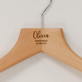 Personalised wedding beech coat hangers - Stag Design