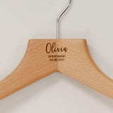 Personalised wedding beech coat hangers - Stag Design
