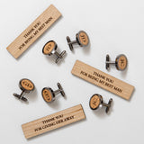 Whisky wood, wine barrel, walnut or leather cufflinks - Stag Design