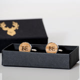 NEW! Sterling silver wooden cufflinks - Stag Design