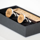NEW! Sterling silver wooden cufflinks - Stag Design