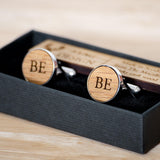 NEW! Sterling silver wooden cufflinks - Stag Design