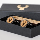 Wooden cufflinks with logo - Stag Design