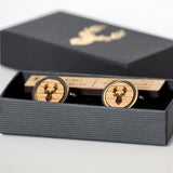 Wooden cufflinks with logo - Stag Design