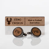 Wooden cufflinks - Stag Design