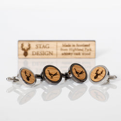 Wooden cufflinks with logo - Stag Design