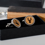 Wooden cufflinks with logo - Stag Design