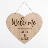 Wooden heart welcome sign - Stag Design