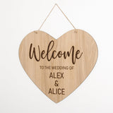 Wooden heart welcome sign - Stag Design