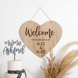 Wooden heart welcome sign - Stag Design