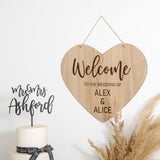 Wooden heart welcome sign - Stag Design