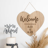 Wooden heart welcome sign - Stag Design